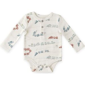 PEHR train print one-piece bodysuit, size 12-18 months